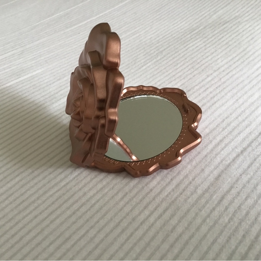 Rose Gold Flower Compact Mirror